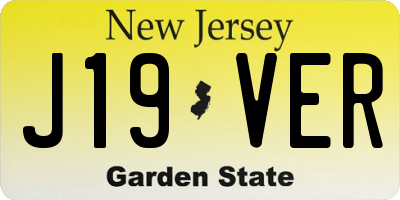 NJ license plate J19VER