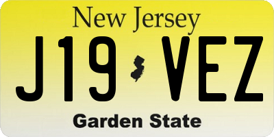NJ license plate J19VEZ