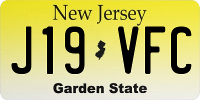 NJ license plate J19VFC