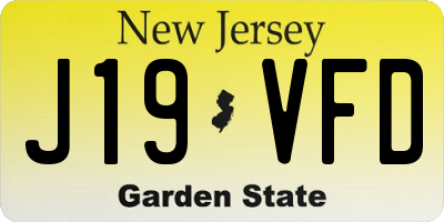 NJ license plate J19VFD
