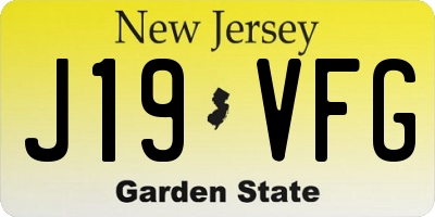 NJ license plate J19VFG