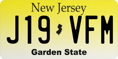 NJ license plate J19VFM