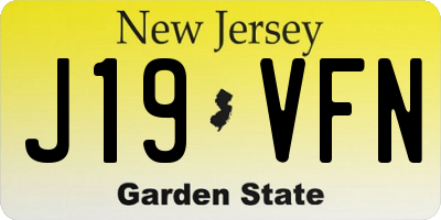 NJ license plate J19VFN