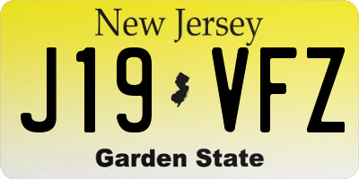 NJ license plate J19VFZ