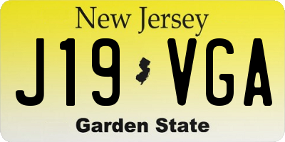 NJ license plate J19VGA