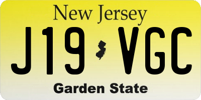 NJ license plate J19VGC