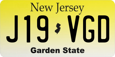 NJ license plate J19VGD