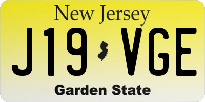 NJ license plate J19VGE