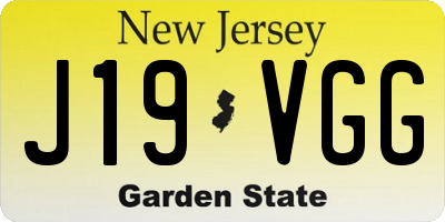 NJ license plate J19VGG