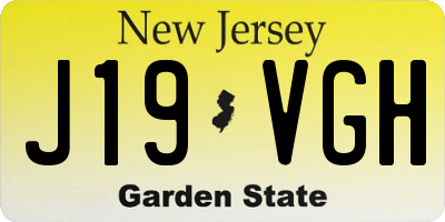 NJ license plate J19VGH