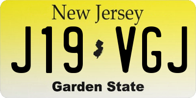 NJ license plate J19VGJ