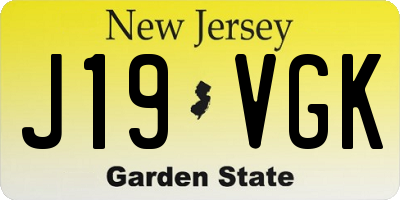 NJ license plate J19VGK