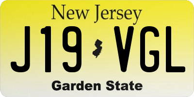 NJ license plate J19VGL