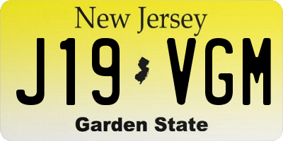 NJ license plate J19VGM