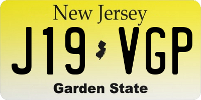NJ license plate J19VGP