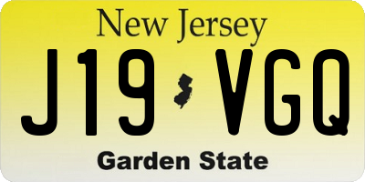 NJ license plate J19VGQ