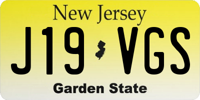 NJ license plate J19VGS