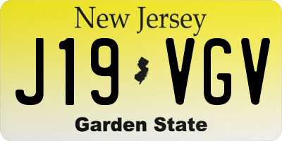 NJ license plate J19VGV