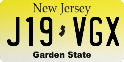 NJ license plate J19VGX