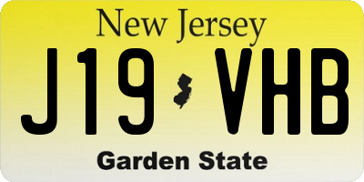 NJ license plate J19VHB