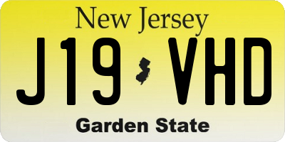 NJ license plate J19VHD