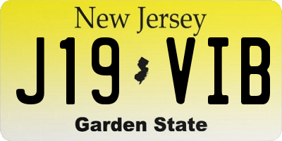 NJ license plate J19VIB