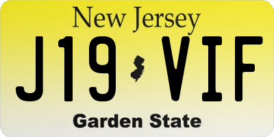 NJ license plate J19VIF