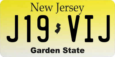 NJ license plate J19VIJ