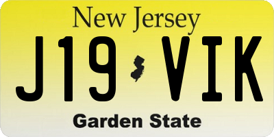 NJ license plate J19VIK