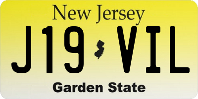 NJ license plate J19VIL