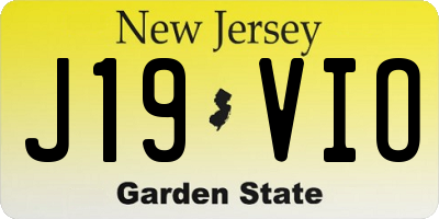 NJ license plate J19VIO
