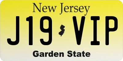 NJ license plate J19VIP