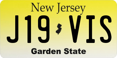 NJ license plate J19VIS