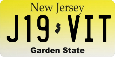NJ license plate J19VIT