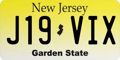 NJ license plate J19VIX