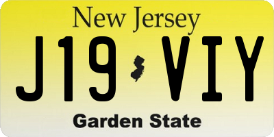 NJ license plate J19VIY