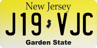 NJ license plate J19VJC