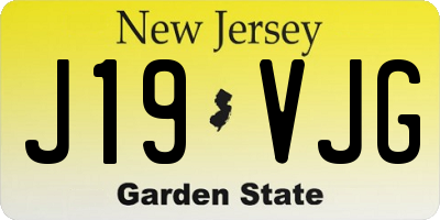 NJ license plate J19VJG