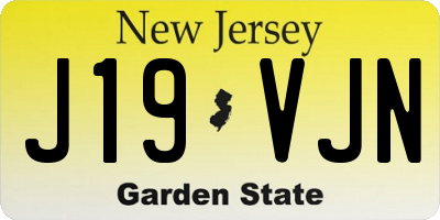 NJ license plate J19VJN