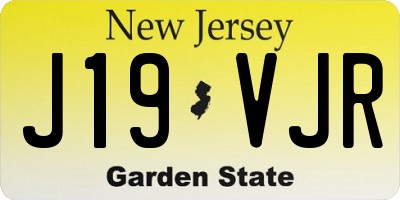 NJ license plate J19VJR