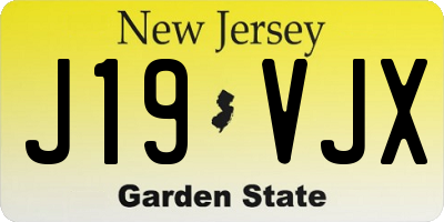 NJ license plate J19VJX