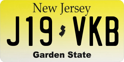 NJ license plate J19VKB