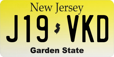 NJ license plate J19VKD