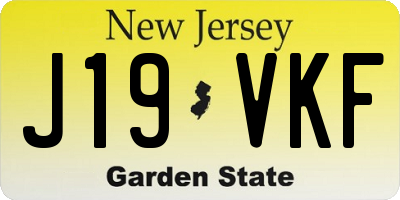 NJ license plate J19VKF