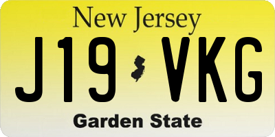 NJ license plate J19VKG