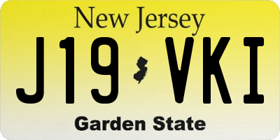 NJ license plate J19VKI