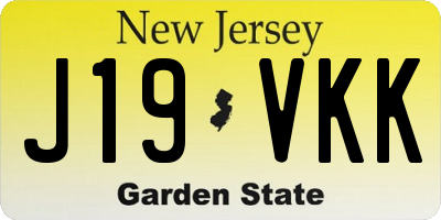 NJ license plate J19VKK
