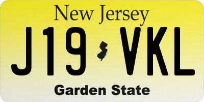 NJ license plate J19VKL