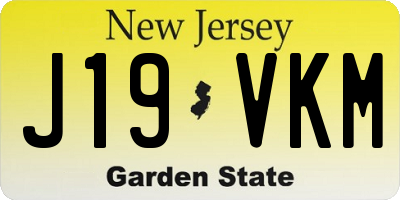 NJ license plate J19VKM