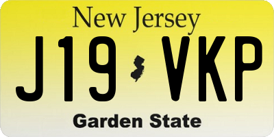 NJ license plate J19VKP